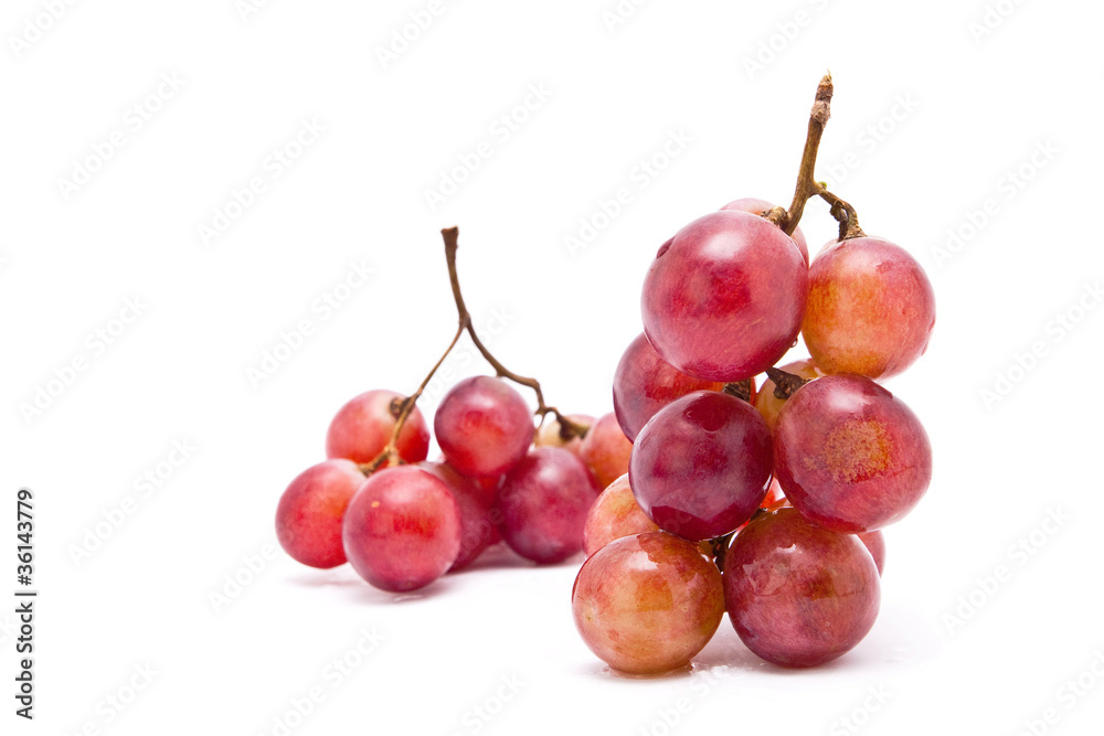 Red grapes isolated on white background Red grapes isolated on white background