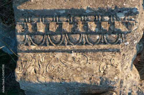 Capital Fragment Of Ancient Byllis, Albania photo