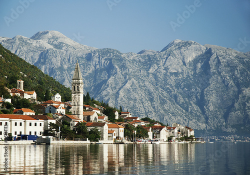 perast in kotor bay montenegro photo