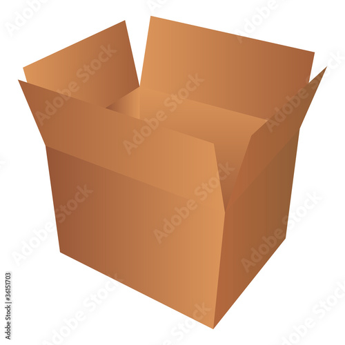 Cardboard box isolated over white background