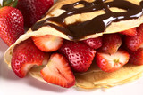 Crepe filled with fresh strawberries