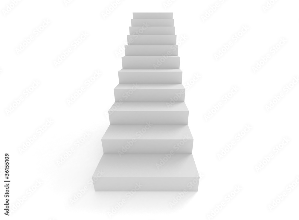 3D image of stairway isolated on white 3D image of stairway isolated on white
