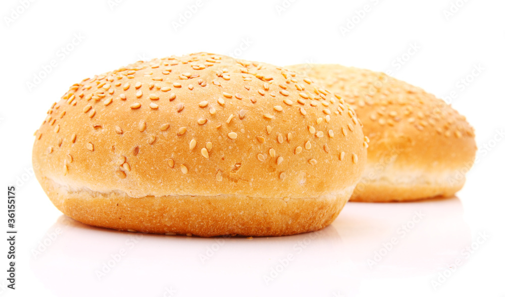 Image of buns for hamburger isolated on white Image of buns for hamburger isolated on white