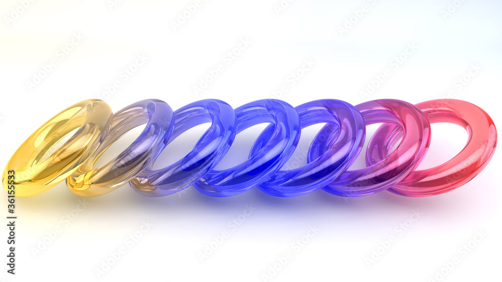 Crystal Ring of three primary colors Crystal Ring of three primary colors
