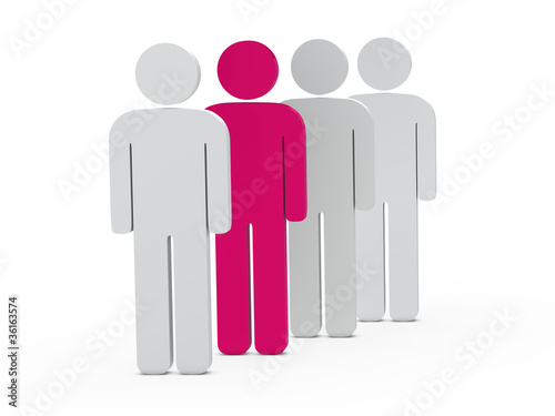 3d man leadership pink