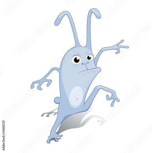 Vector illustration of blue sneaking hare