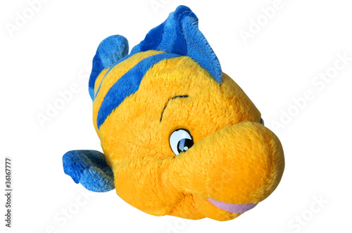 Toy yellow fish isolated