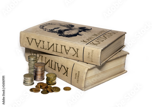 Books of Charles  Marx and the  coins