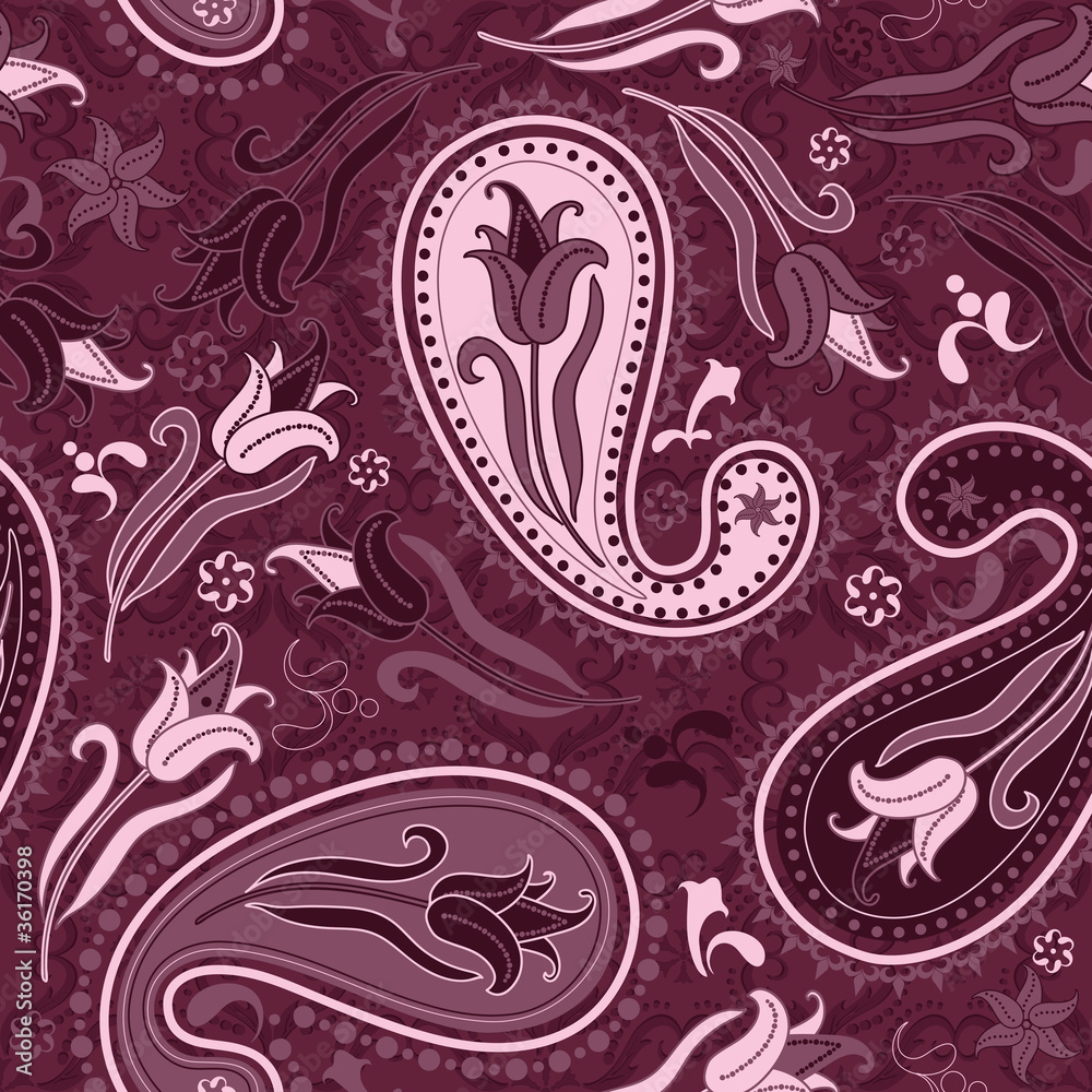 Purple repeating floral pattern Purple repeating floral pattern