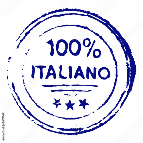 hundred percent italiano grungy ink stamp - vector