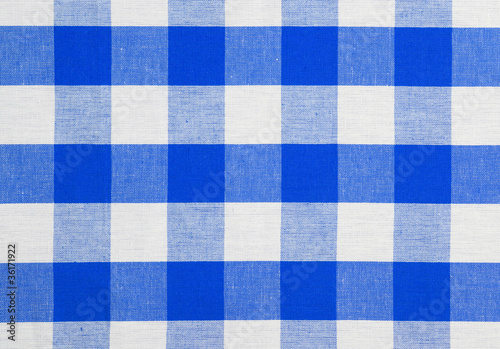 blue checked fabric tablecloth