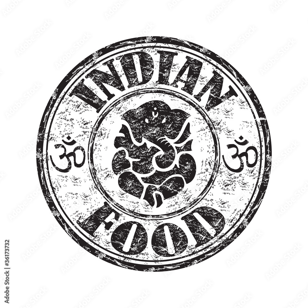 Indian food grunge rubber stamp