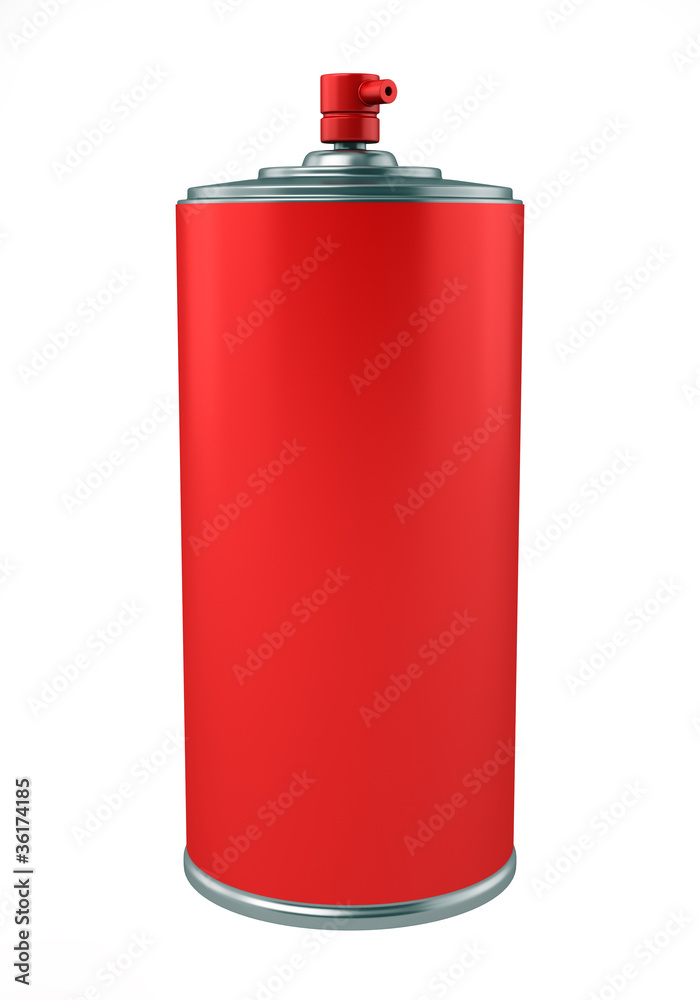 red paint spray can isolated on white background red paint spray can isolated on white background
