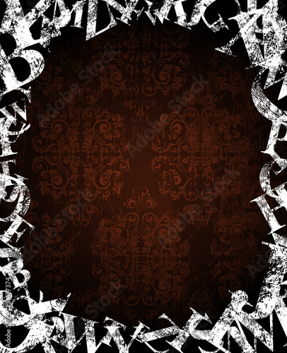 grungy ornamented vector background.