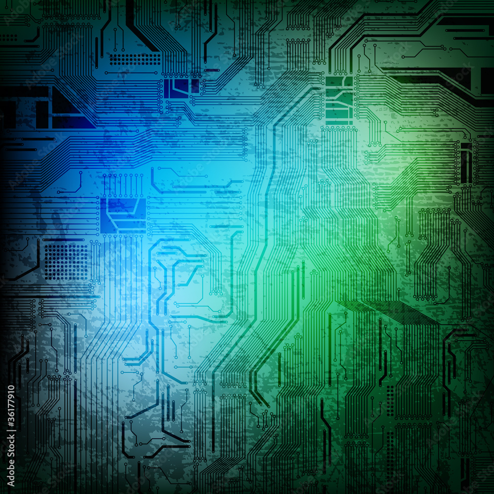 Grungy circuit background. Eps10 vector