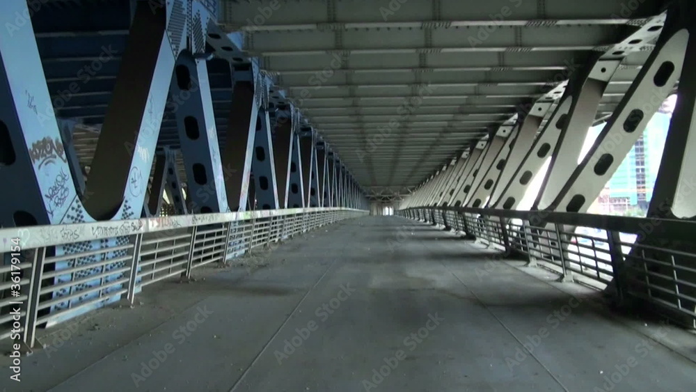 The reinforced concrete bridge. Metal constructions. The reinforced concrete bridge. Metal constructions.