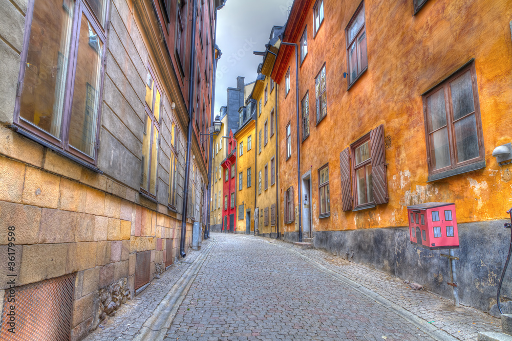 Fototapeta premium Gamla Stan,The Old Town in Stockholm, Sweden
