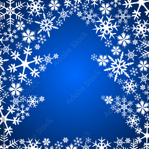 background of christmas tree with snowflakes