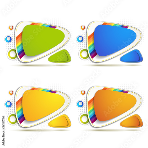 Colored backgrounds with rainbow on white