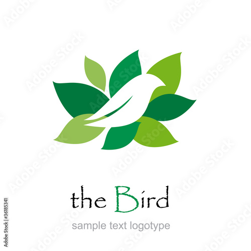 Logo bird on the nest # Vector