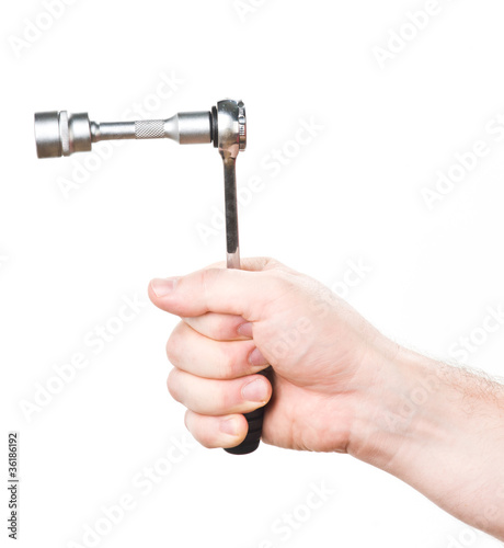 hand with wrench