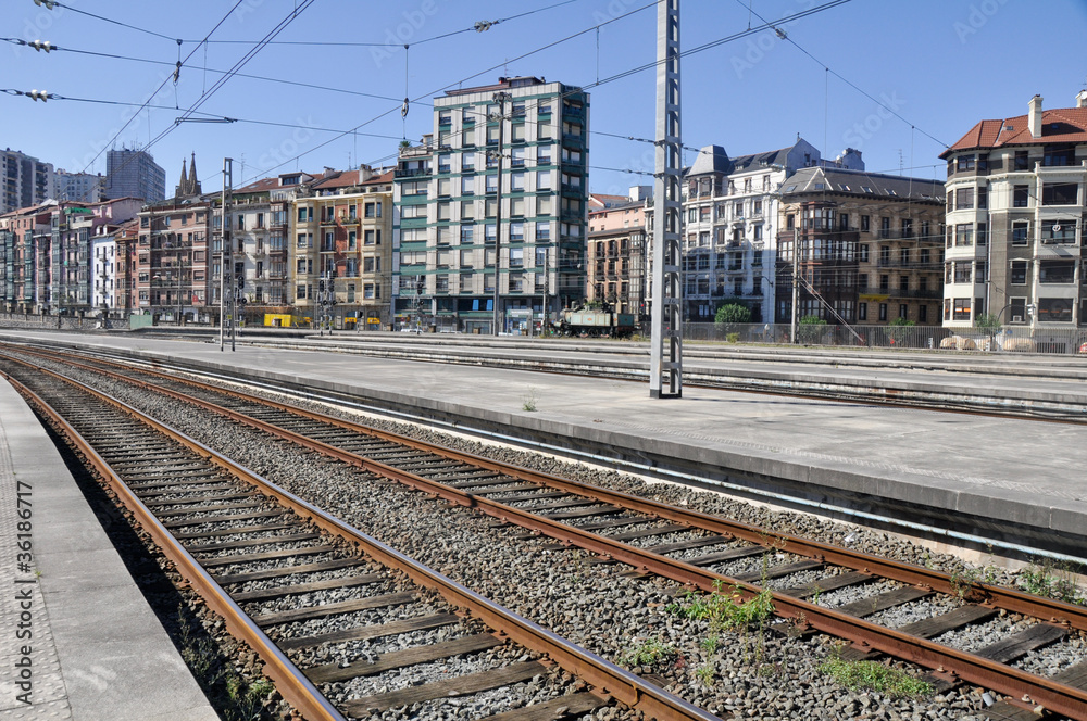 Railroad track near Abando train station, Bilbao