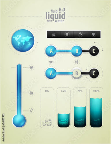 infographics element on water and liquid