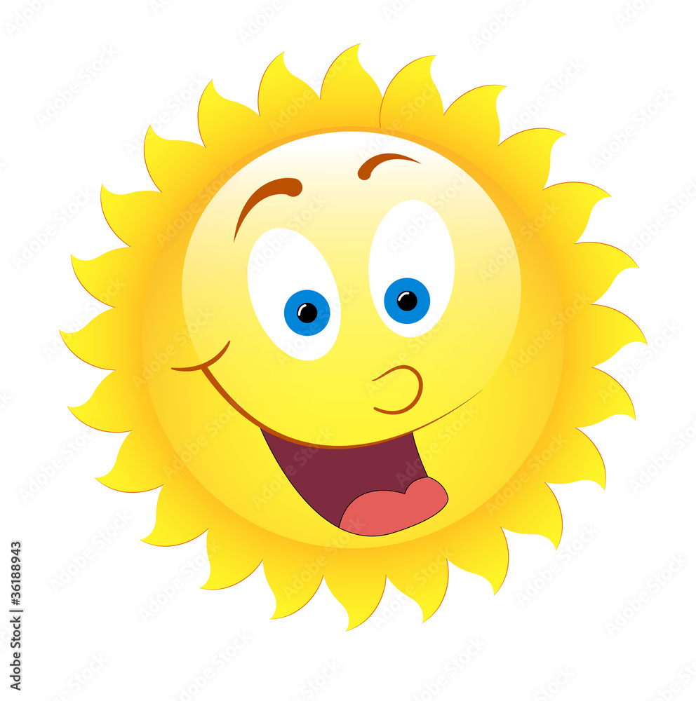 Cute Happy Sunflower Vector Smiley