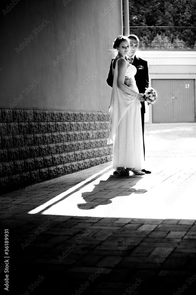 vintage photo of married couple standing together Stock Photo Adobe Stock