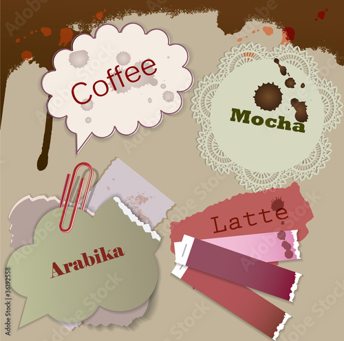 Little notes for speech. Coffee Stain