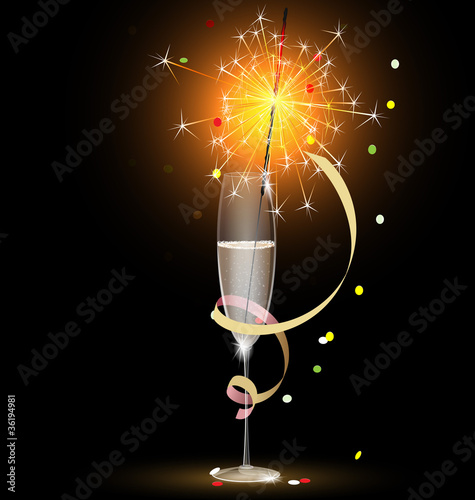 champagne and sparkler