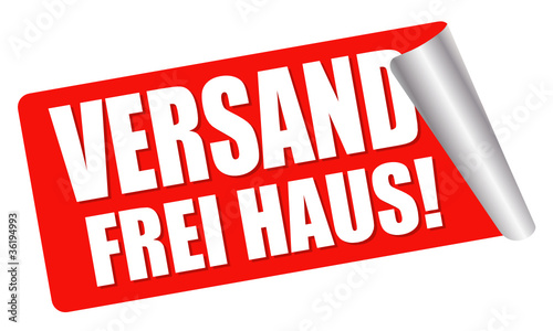 roter Aufkleber - Versand frei Haus