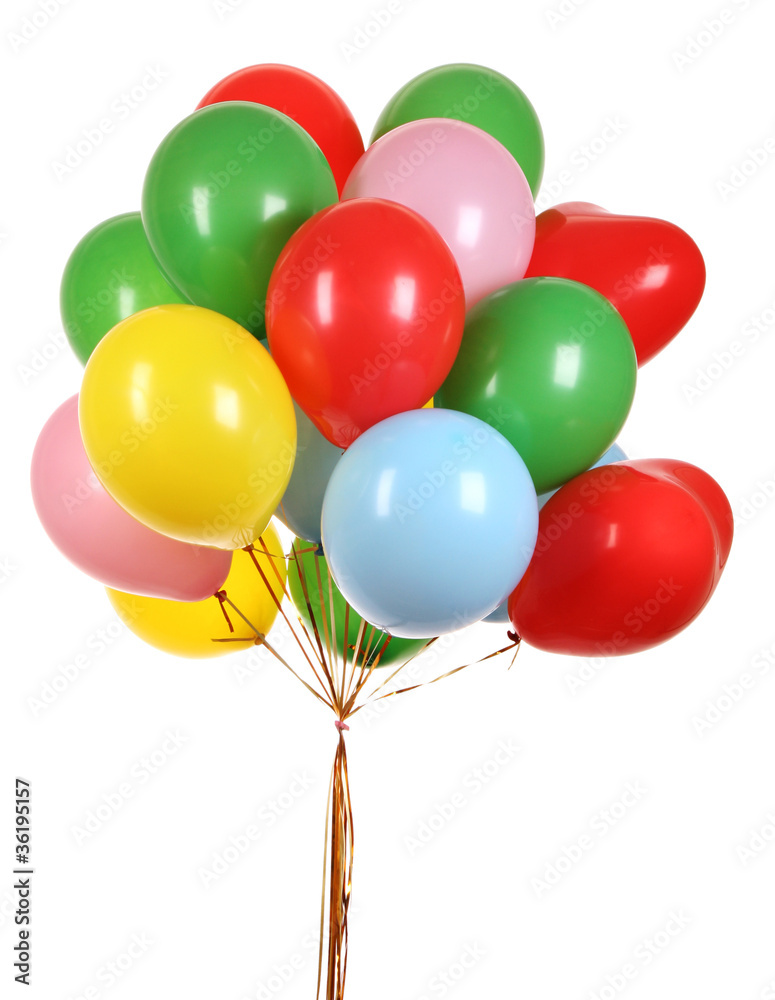 Flying balloons isolated on white Flying balloons isolated on white