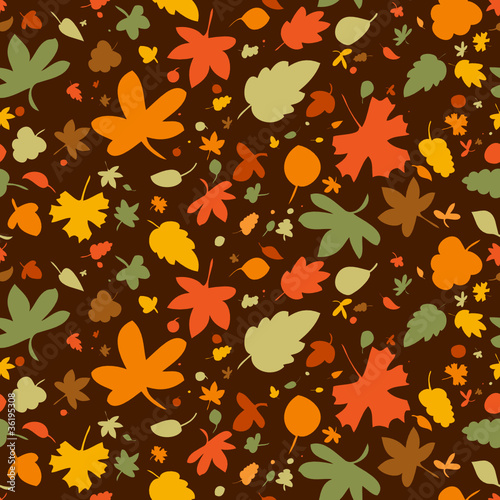 Autumn seamless background, vector illustration