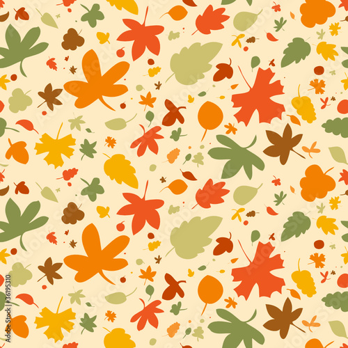 Autumn seamless background, vector illustration