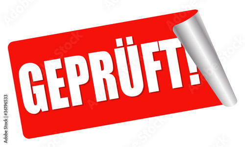 roter Aufkleber - GEPRÜFT