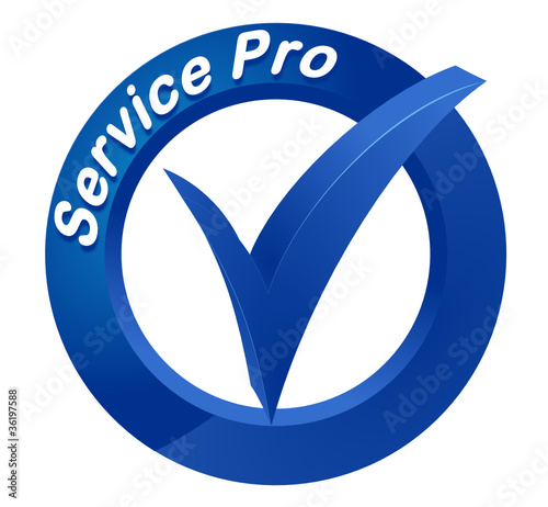 service pro sur bouton web 3d bleu