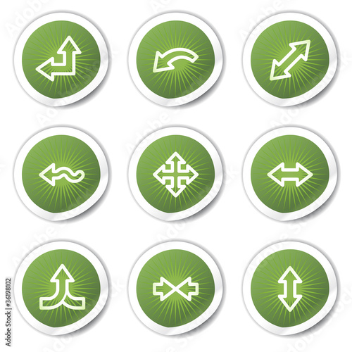 Arrows web icons set 2, green stickers