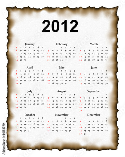 Obraz na płótnie 2012 calendar on paper
