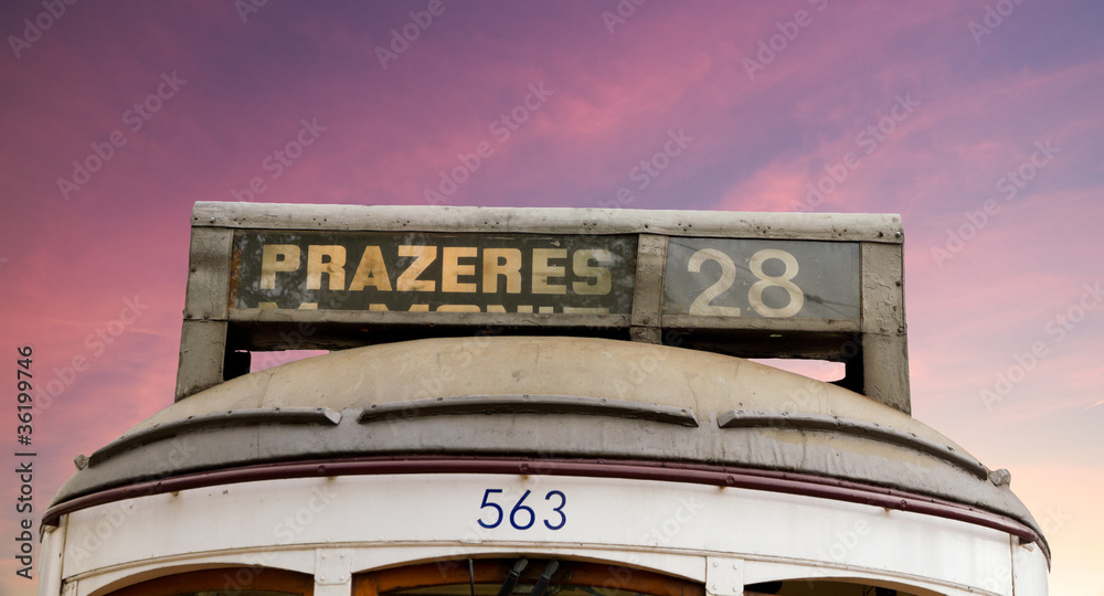 destination display of Lisbon tram, Portugal