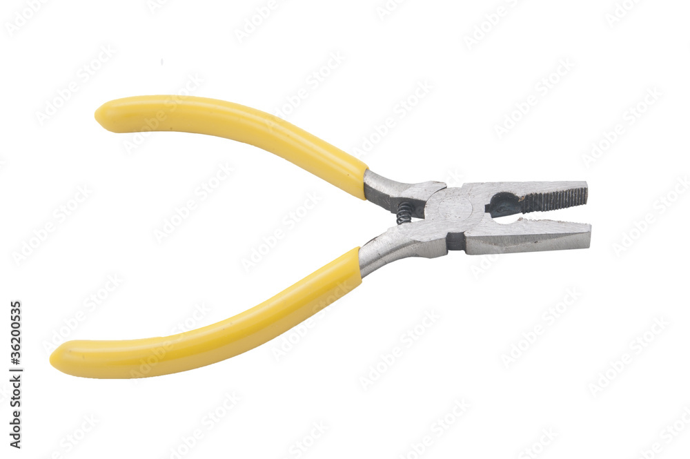 pliers yellow tool isolated on a white background pliers yellow tool isolated on a white background