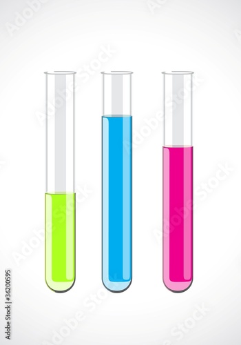 Vector illustration (test-tube with liquid on white background)