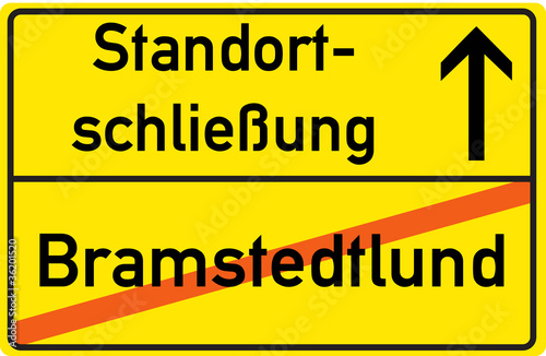 Schild Standortschließung Bramstedtlund