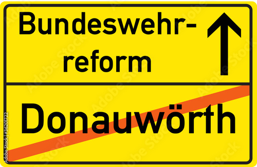 Schild Bundeswehrreform Donauwörth