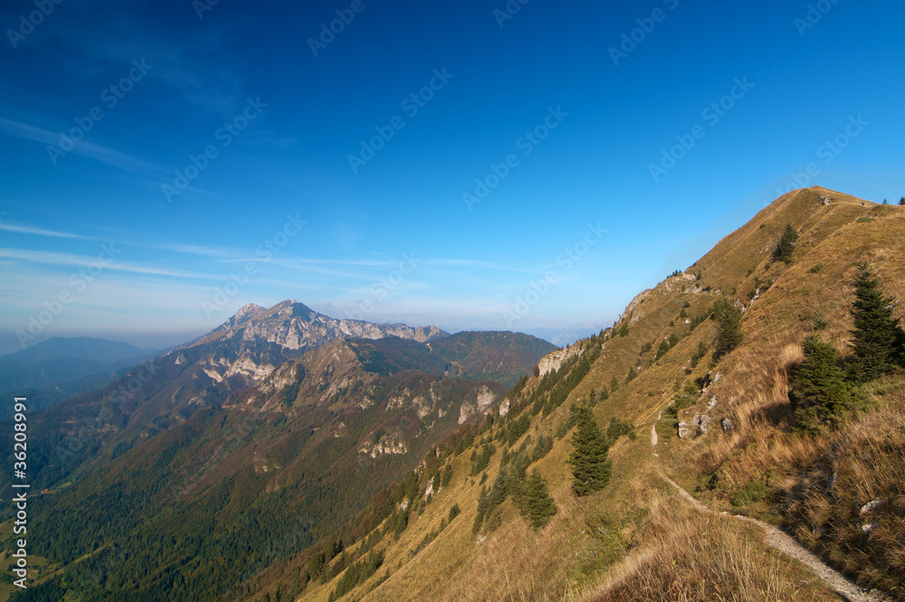 Narrow mountain path with a scenic view