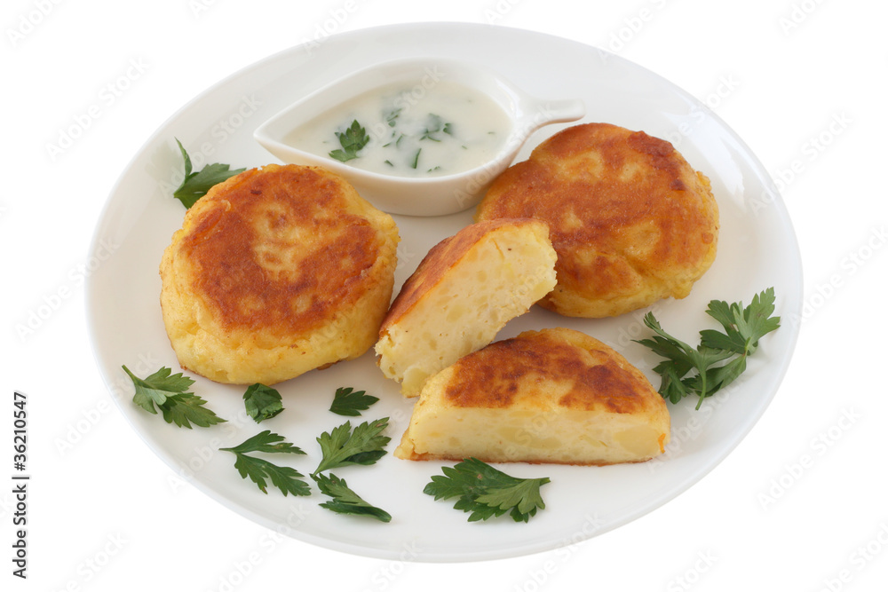 Potato cutlet with sauce Potato cutlet with sauce