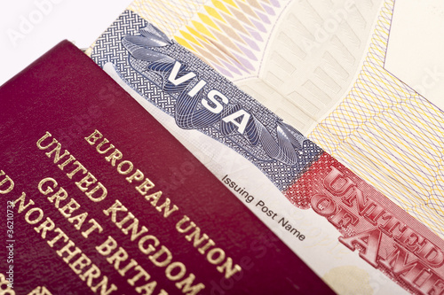 Close up american visa