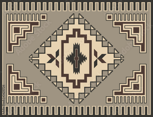 Traditional Geometric Retro Carpet Design