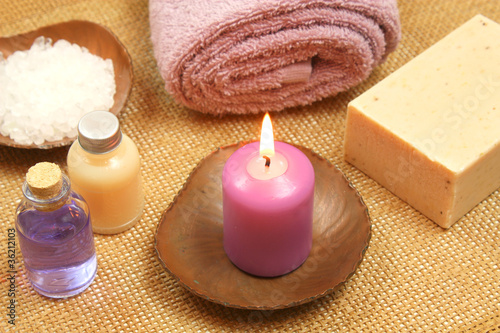 Beauty relax with candle