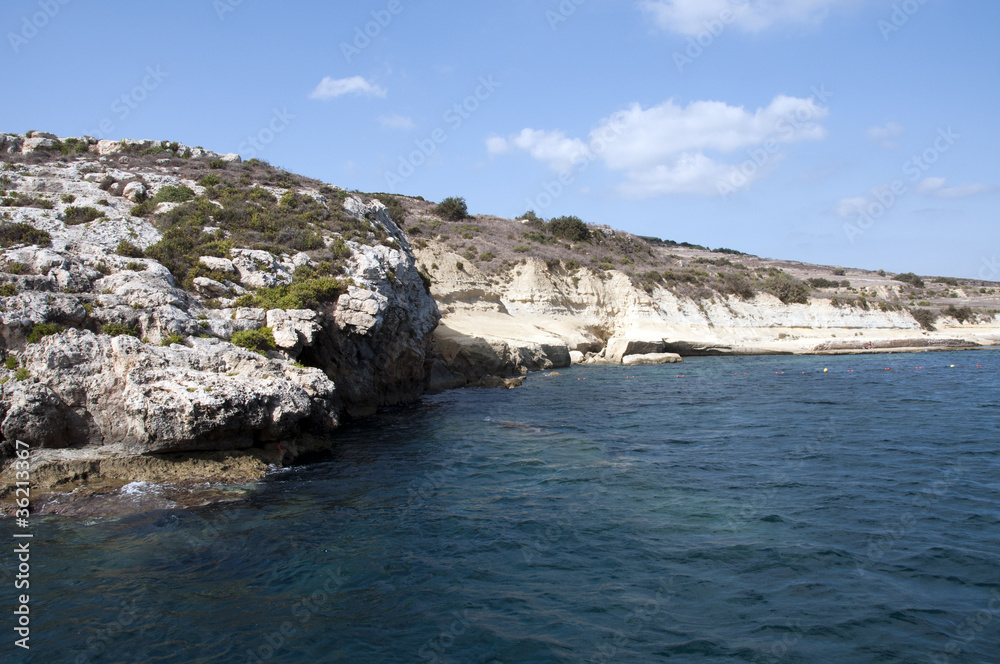 rocks and beach on Malta rocks and beach on Malta